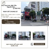 Cho thuê nhà Mặt Tiền Nguyễn Sơn 88m2, 20 triệu, CẠNH CHUNG CƯ